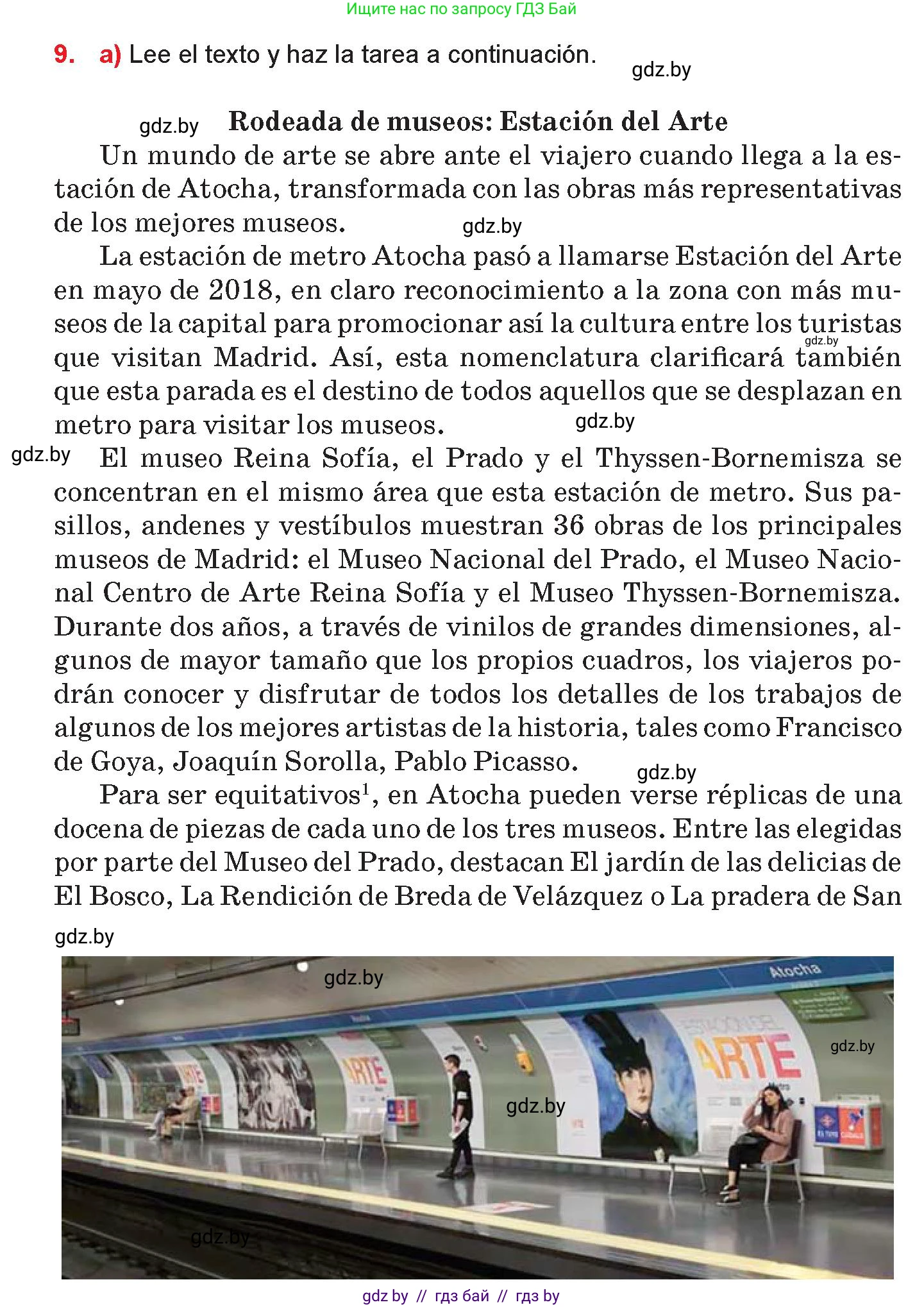 Испанский язык, 10 класс Учебник, авторы: Цыбулева Татьяна Эдуардовна, Пушкина Ольга Александровна, Карпиевич Галина Константиновна, издательство Издательский центр БГУ, Минск, 2019, оранжевого цвета, страница 82, номер 9, Условие