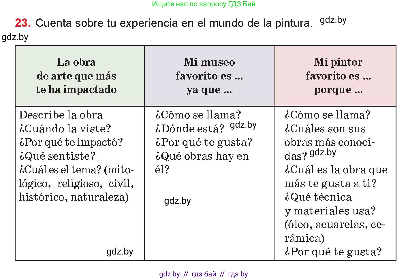 Испанский язык, 10 класс Учебник, авторы: Цыбулева Татьяна Эдуардовна, Пушкина Ольга Александровна, Карпиевич Галина Константиновна, издательство Издательский центр БГУ, Минск, 2019, оранжевого цвета, страница 114, номер 23, Условие