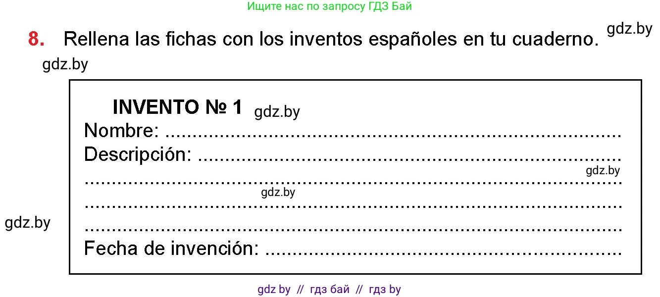 Испанский язык, 10 класс Учебник, авторы: Цыбулева Татьяна Эдуардовна, Пушкина Ольга Александровна, Карпиевич Галина Константиновна, издательство Издательский центр БГУ, Минск, 2019, оранжевого цвета, страница 46, номер 8, Условие