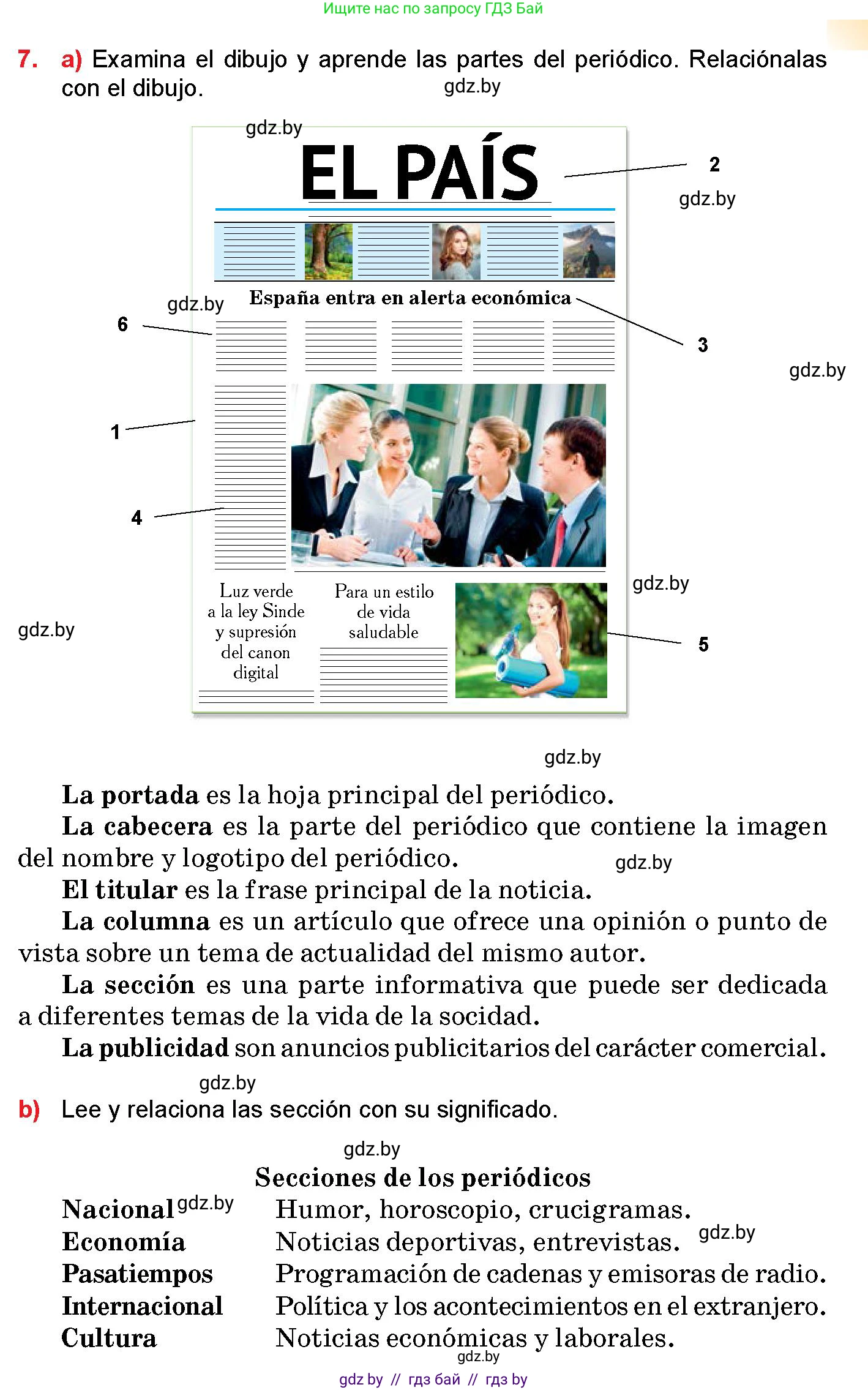 Испанский язык, 10 класс Учебник, авторы: Цыбулева Татьяна Эдуардовна, Пушкина Ольга Александровна, Карпиевич Галина Константиновна, издательство Издательский центр БГУ, Минск, 2019, оранжевого цвета, страница 115, номер 7, Условие