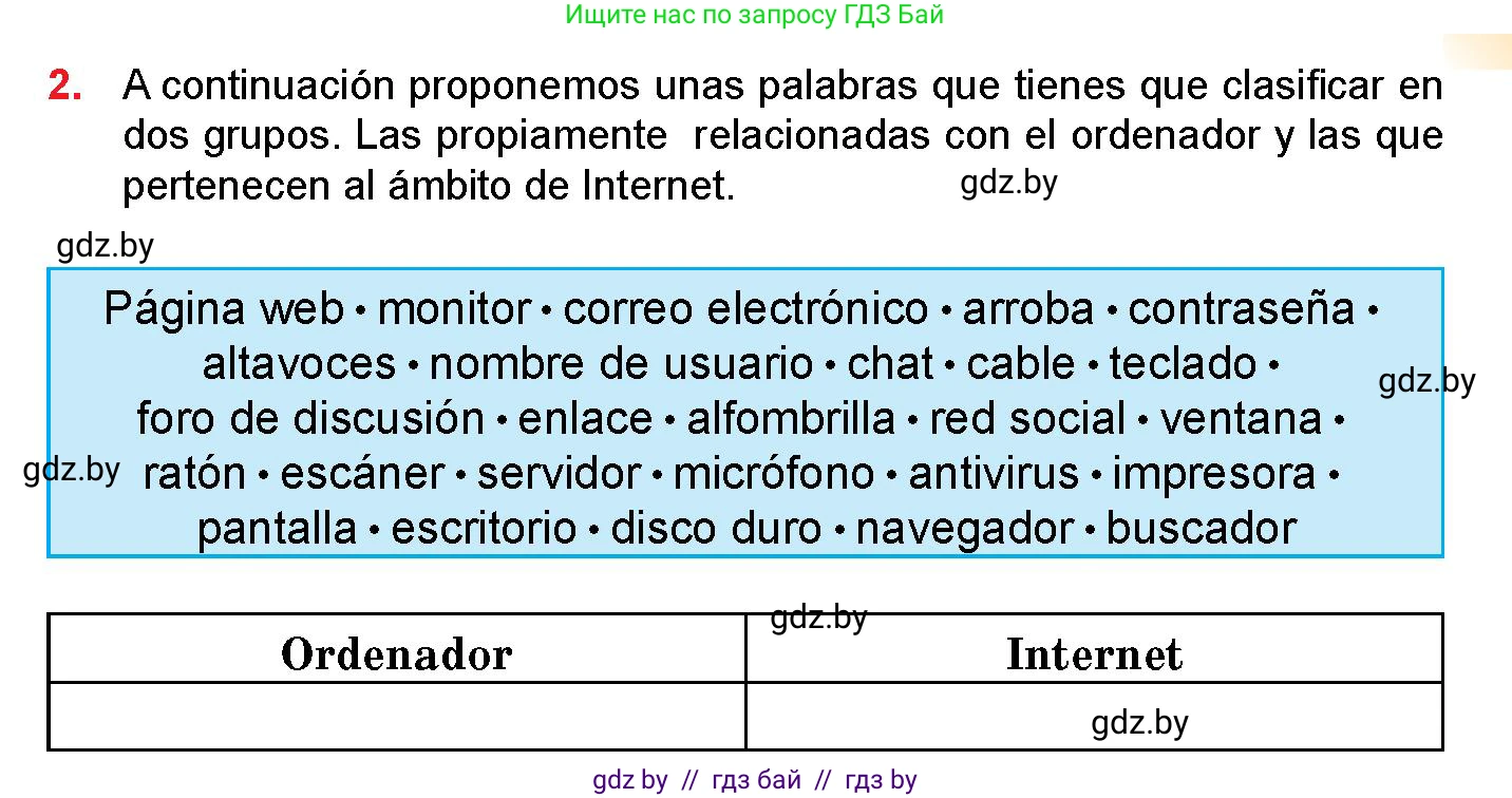 Испанский язык, 10 класс Учебник, авторы: Цыбулева Татьяна Эдуардовна, Пушкина Ольга Александровна, Карпиевич Галина Константиновна, издательство Издательский центр БГУ, Минск, 2019, оранжевого цвета, страница 125, номер 2, Условие