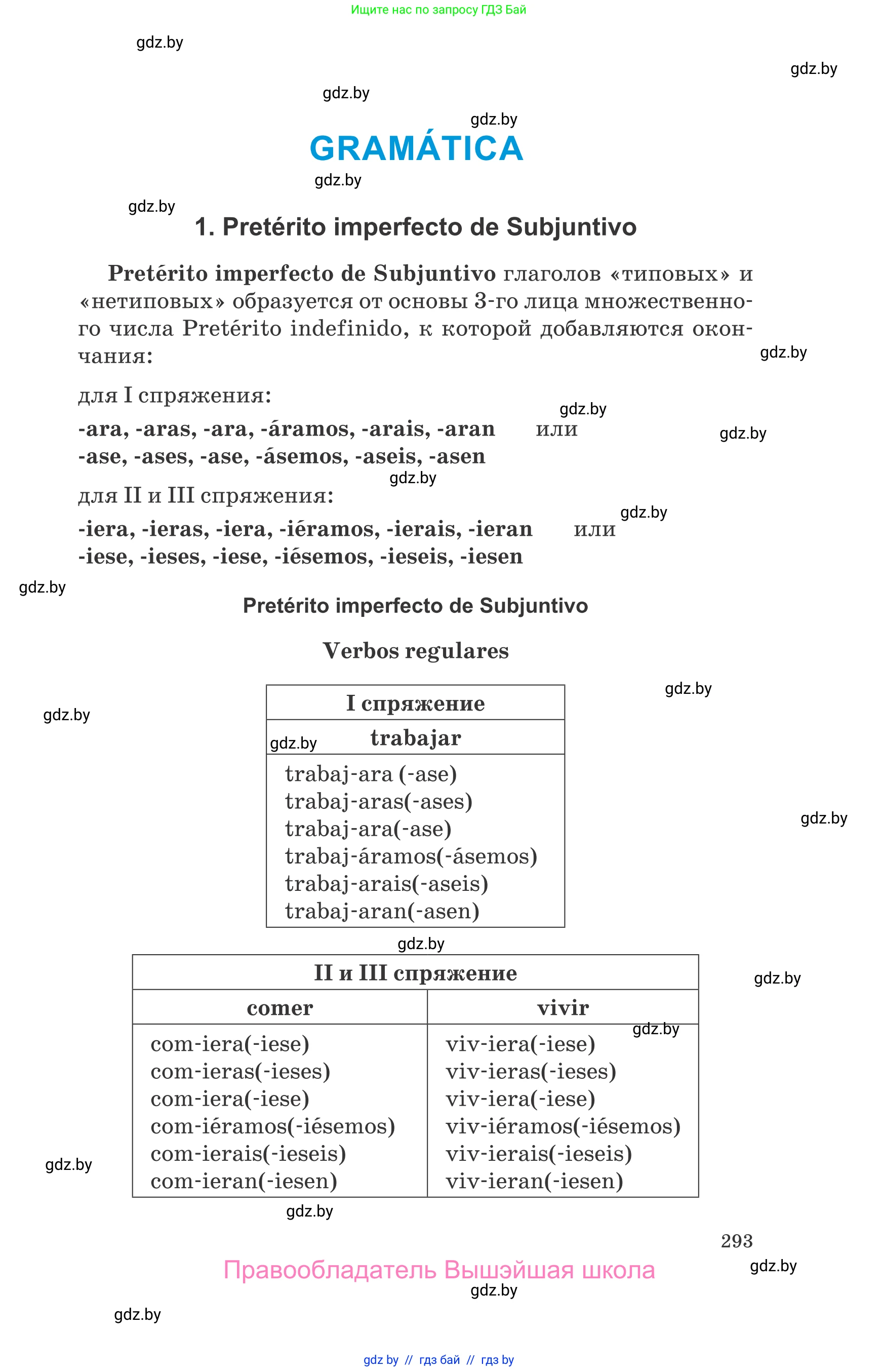 Испанский язык, 10 класс Учебник, авторы: Гриневич Елена Карловна, Янукенас Ольга Викторовна, издательство Вышэйшая школа, Минск, 2019, оранжевого цвета, страница 293