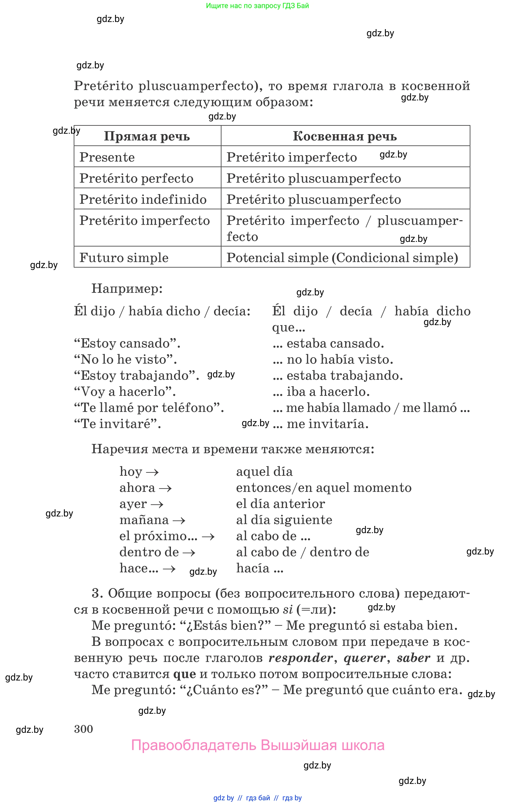 Испанский язык, 10 класс Учебник, авторы: Гриневич Елена Карловна, Янукенас Ольга Викторовна, издательство Вышэйшая школа, Минск, 2019, оранжевого цвета, страница 300
