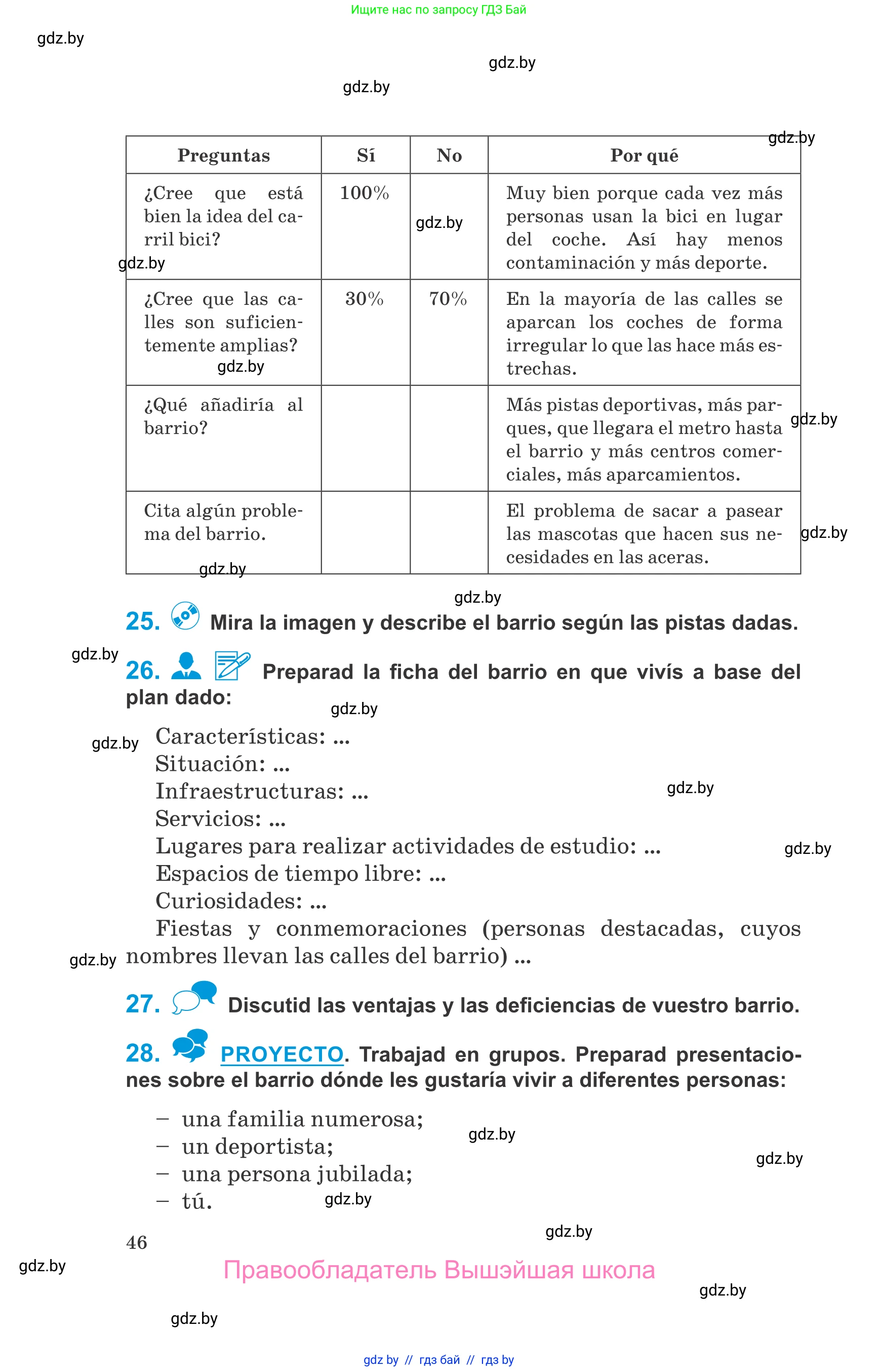 Испанский язык, 10 класс Учебник, авторы: Гриневич Елена Карловна, Янукенас Ольга Викторовна, издательство Вышэйшая школа, Минск, 2019, оранжевого цвета, страница 46
