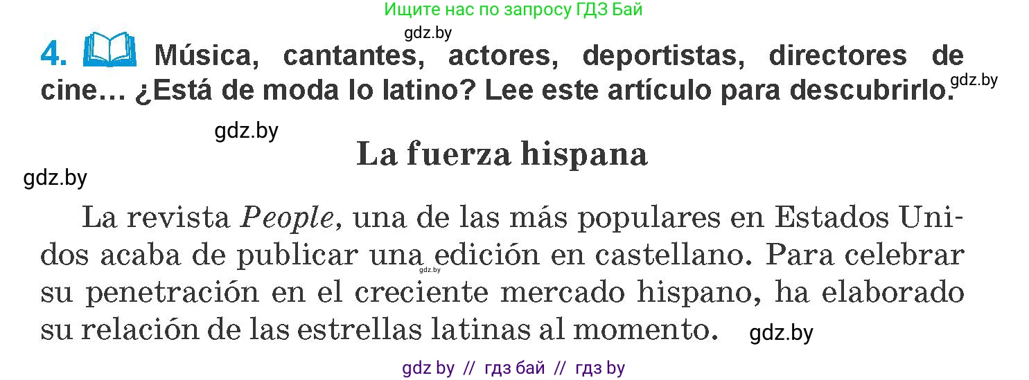 Испанский язык, 10 класс Учебник, авторы: Гриневич Елена Карловна, Янукенас Ольга Викторовна, издательство Вышэйшая школа, Минск, 2019, оранжевого цвета, страница 93, номер 4, Условие
