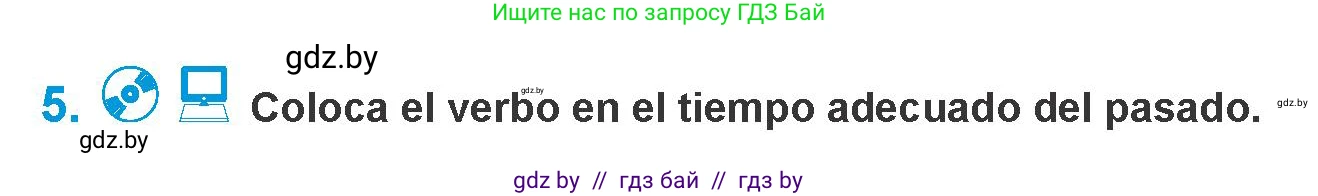 Испанский язык, 10 класс Учебник, авторы: Гриневич Елена Карловна, Янукенас Ольга Викторовна, издательство Вышэйшая школа, Минск, 2019, оранжевого цвета, страница 190, номер 5, Условие