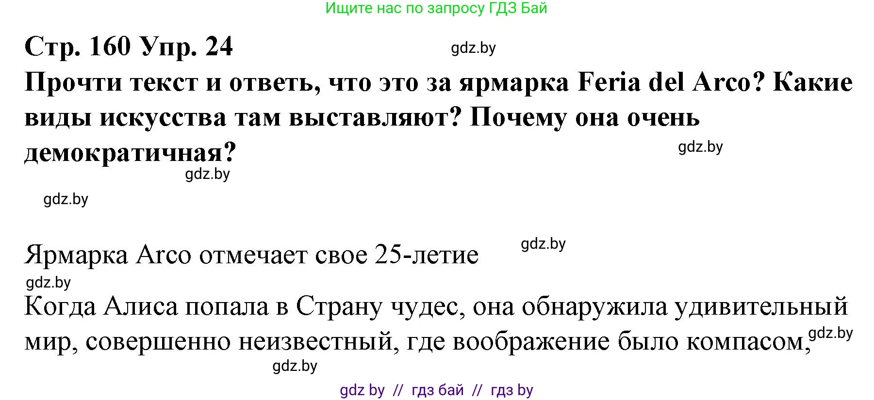 Испанский язык, 10 класс Учебник, авторы: Гриневич Елена Карловна, Янукенас Ольга Викторовна, издательство Вышэйшая школа, Минск, 2019, оранжевого цвета, страница 160, номер 24, Решение