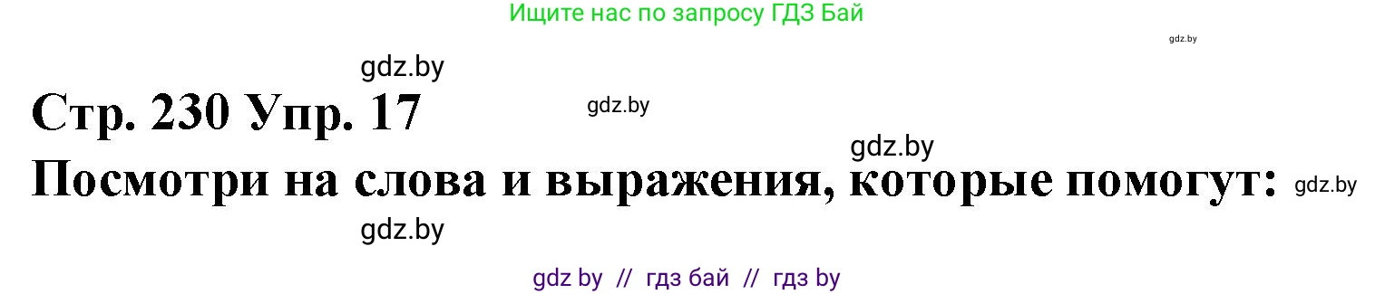 Испанский язык, 10 класс Учебник, авторы: Гриневич Елена Карловна, Янукенас Ольга Викторовна, издательство Вышэйшая школа, Минск, 2019, оранжевого цвета, страница 230, номер 17, Решение