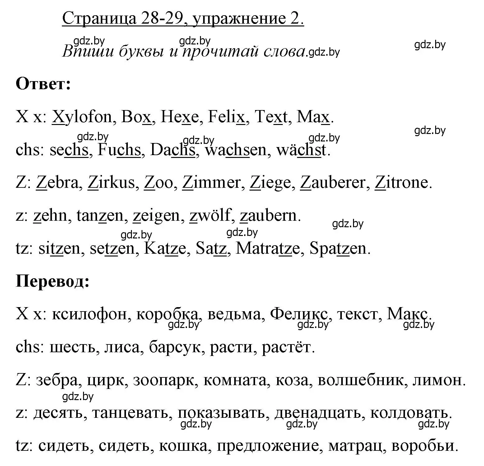 Решение номер 2 (страница 28) гдз по немецкому языку 3 класс Будько, Урбанович, рабочая тетрадь