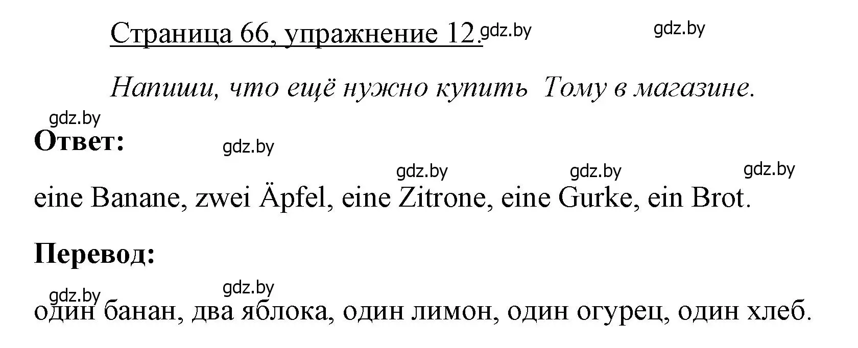 Решение номер 12 (страница 66) гдз по немецкому языку 3 класс Будько, Урбанович, рабочая тетрадь