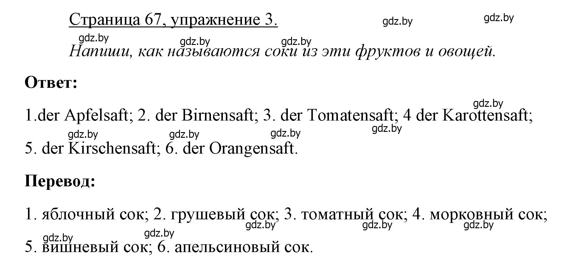 Решение номер 3 (страница 67) гдз по немецкому языку 3 класс Будько, Урбанович, рабочая тетрадь