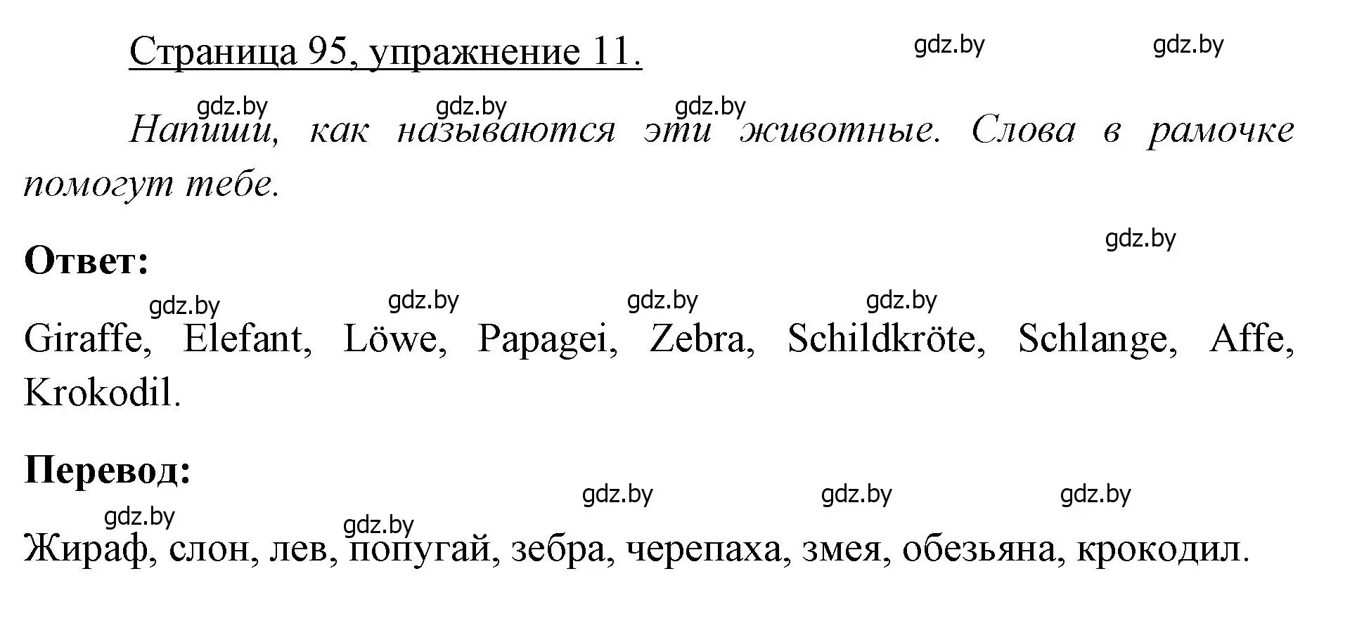 Решение номер 11 (страница 95) гдз по немецкому языку 3 класс Будько, Урбанович, рабочая тетрадь