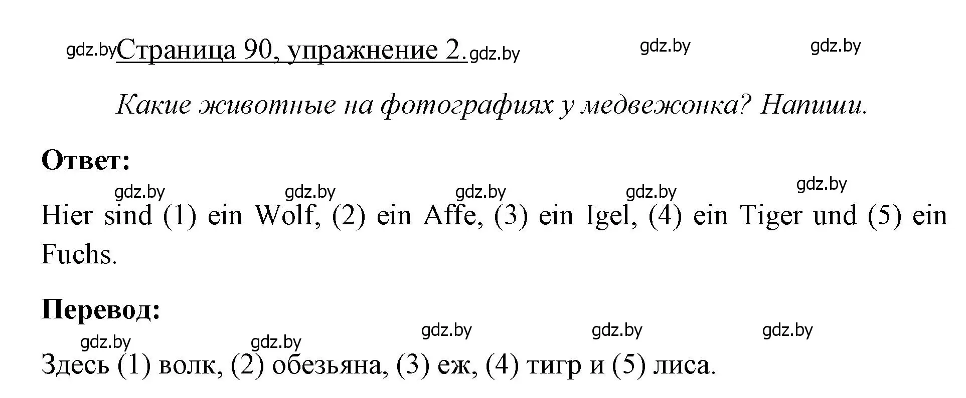 Решение номер 2 (страница 90) гдз по немецкому языку 3 класс Будько, Урбанович, рабочая тетрадь