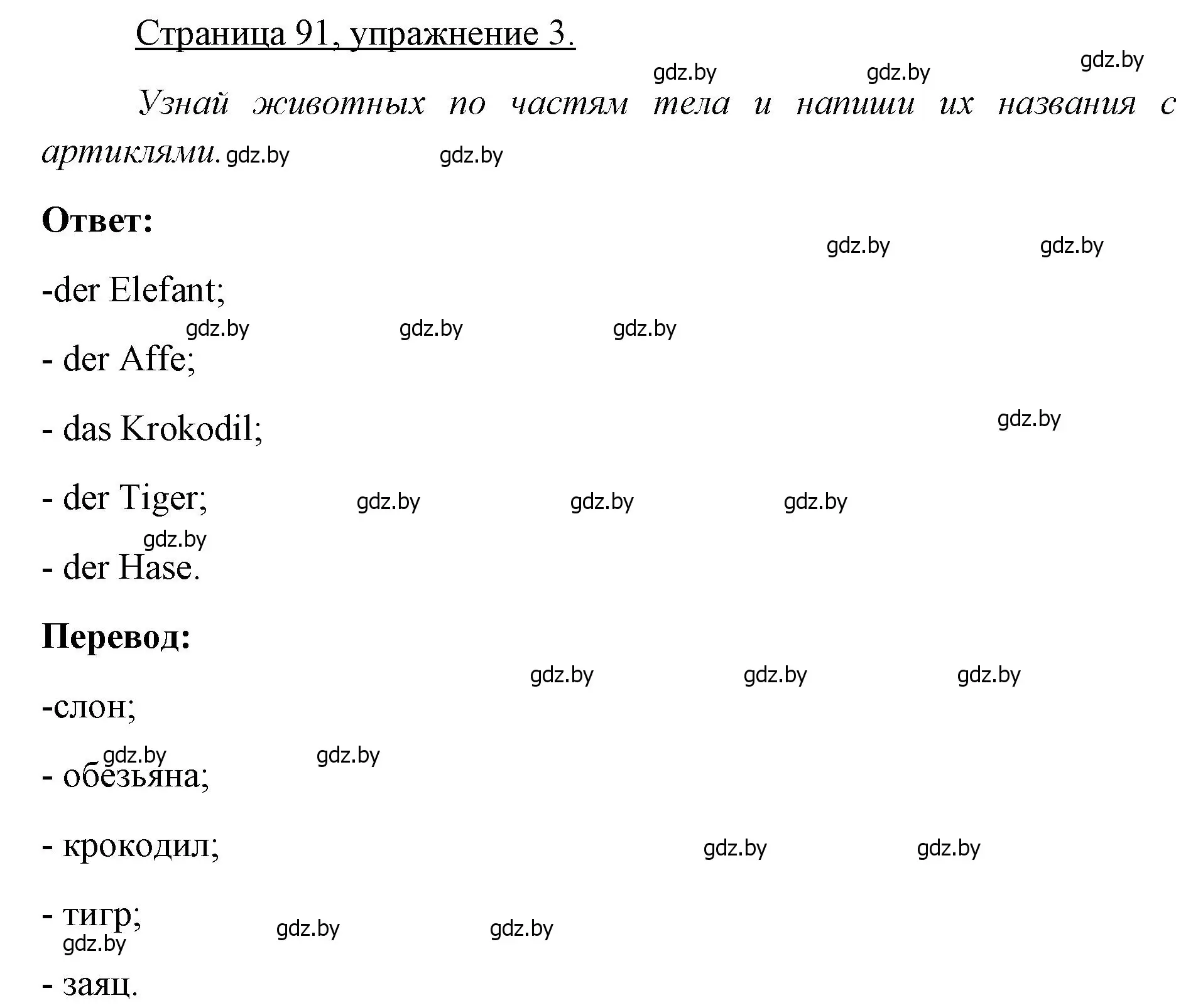 Решение номер 3 (страница 91) гдз по немецкому языку 3 класс Будько, Урбанович, рабочая тетрадь