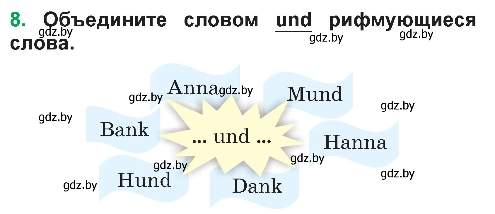 Условие номер 8 (страница 11) гдз по немецкому языку 3 класс Будько, Урбанович, учебник 1 часть