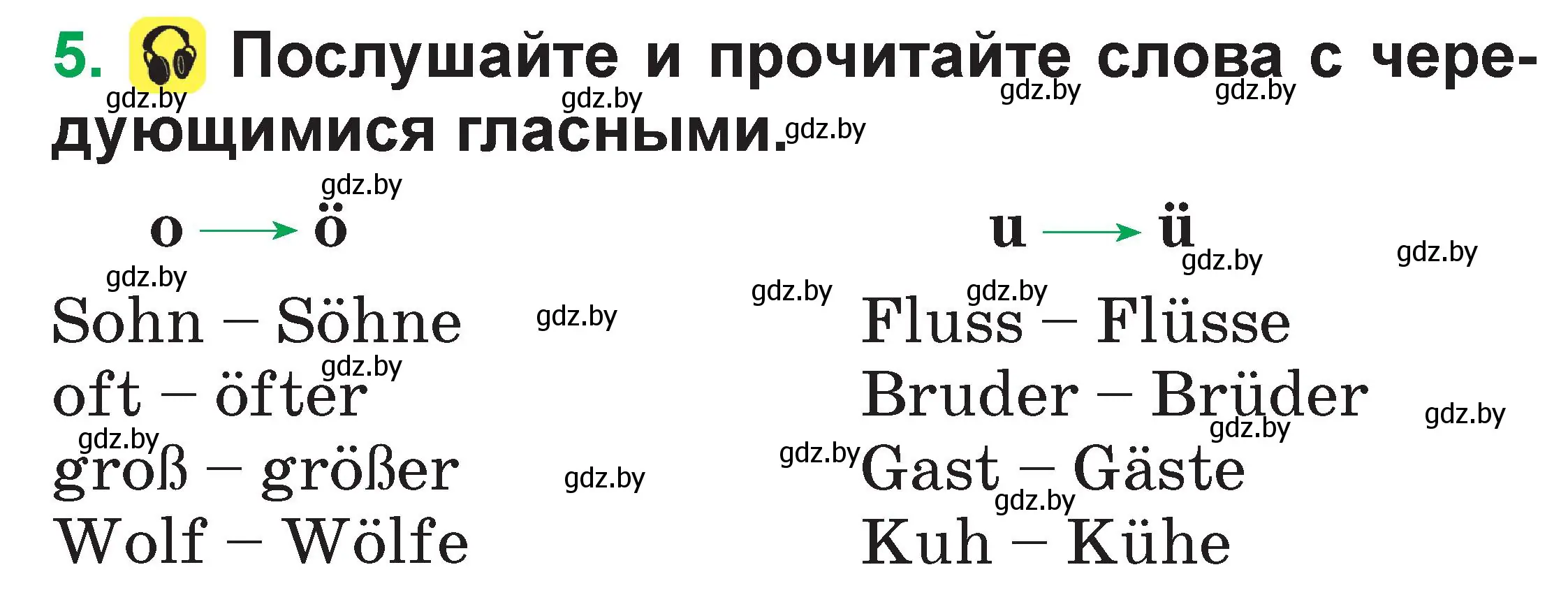 Условие номер 5 (страница 50) гдз по немецкому языку 3 класс Будько, Урбанович, учебник 1 часть