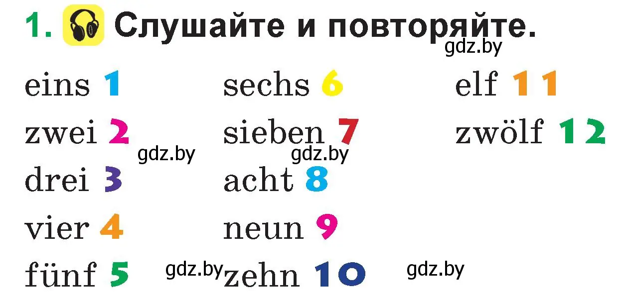 Условие номер 1 (страница 56) гдз по немецкому языку 3 класс Будько, Урбанович, учебник 1 часть