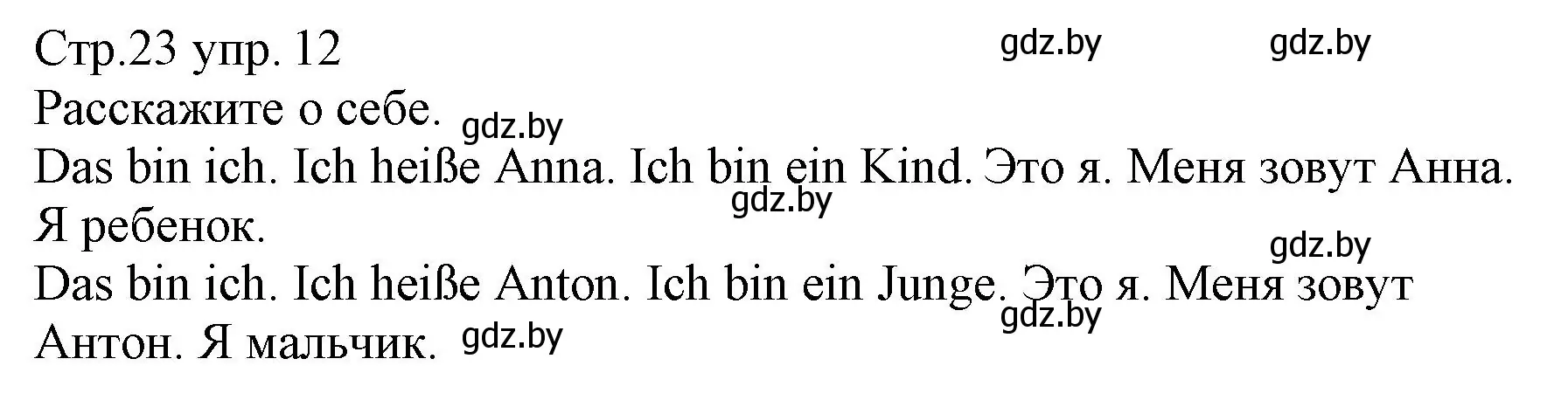 Решение номер 12 (страница 23) гдз по немецкому языку 3 класс Будько, Урбанович, учебник 1 часть