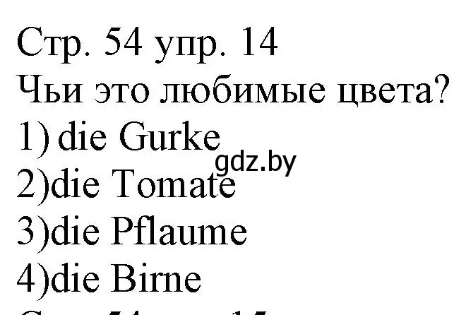 Решение номер 14 (страница 54) гдз по немецкому языку 3 класс Будько, Урбанович, учебник 1 часть