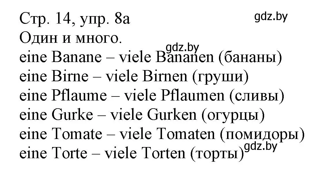 Решение номер 8 (страница 14) гдз по немецкому языку 3 класс Будько, Урбанович, учебник 2 часть