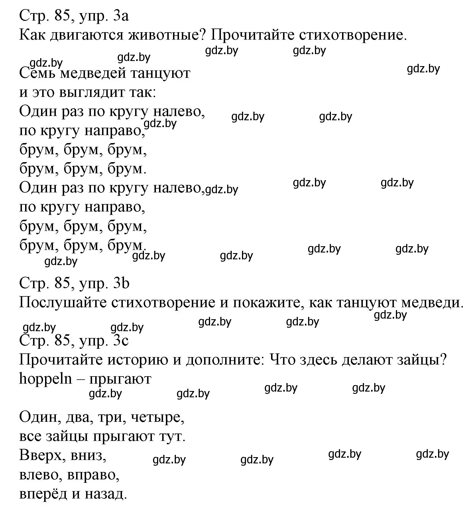 Решение номер 3 (страница 85) гдз по немецкому языку 3 класс Будько, Урбанович, учебник 2 часть