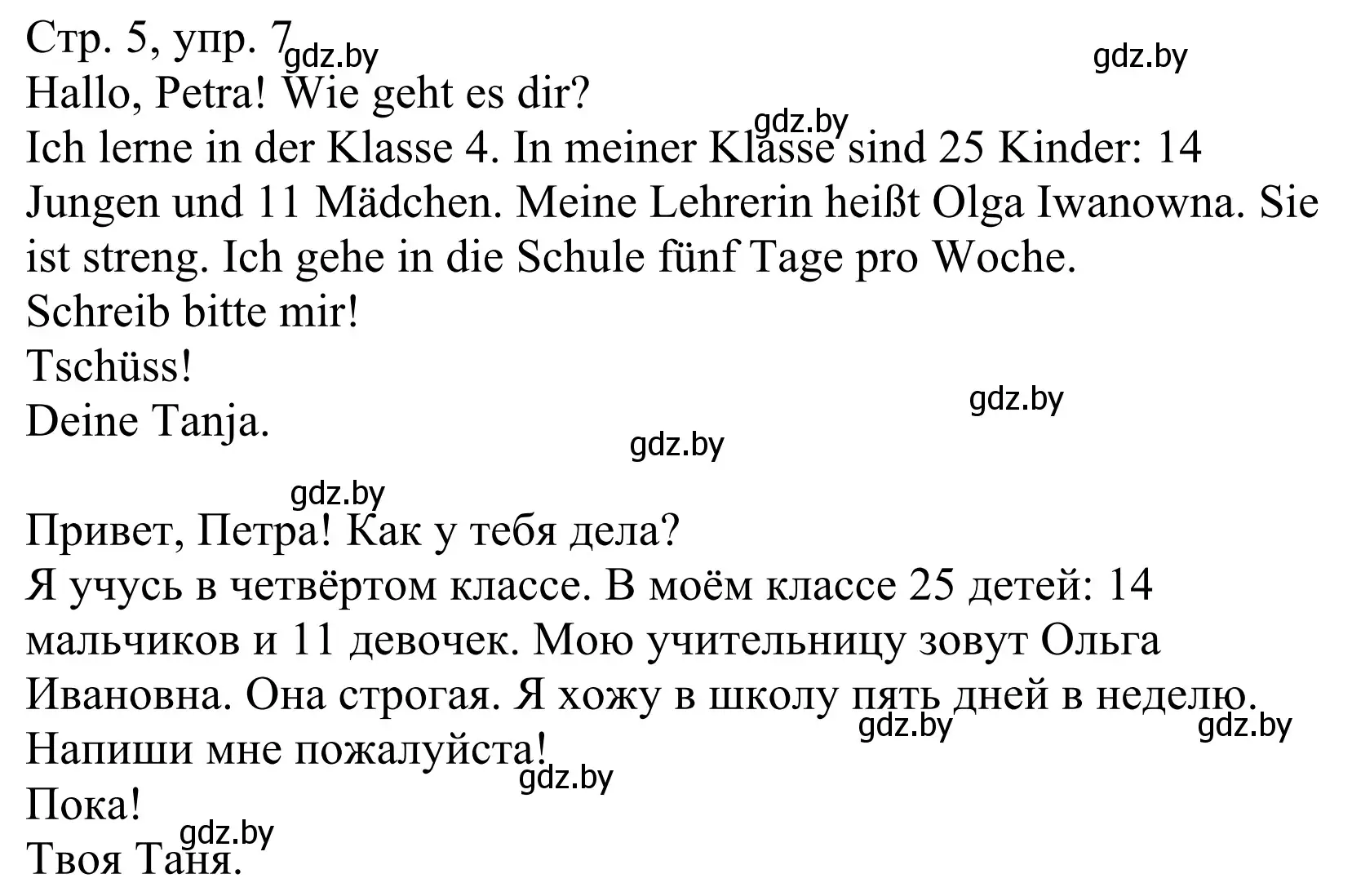 Решение номер 7 (страница 5) гдз по немецкому языку 4 класс Будько, Урбанович, рабочая тетрадь