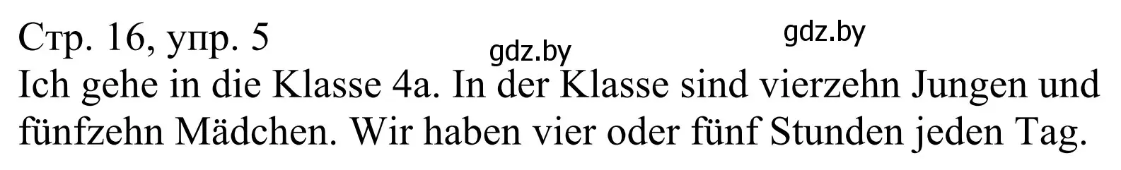 Решение номер 5 (страница 16) гдз по немецкому языку 4 класс Будько, Урбанович, рабочая тетрадь