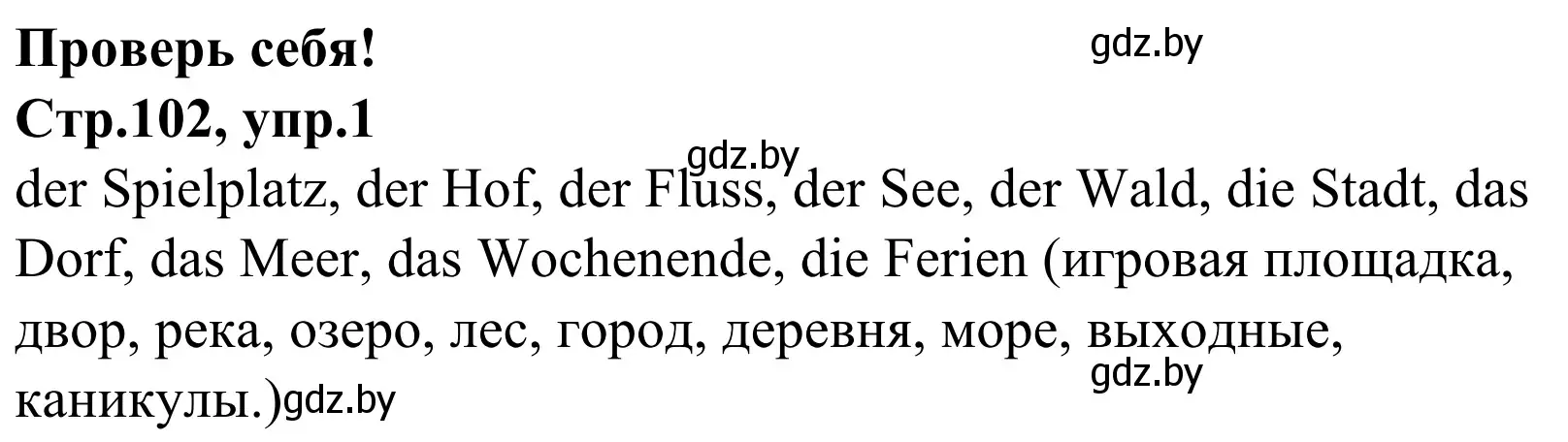 Решение номер 1 (страница 102) гдз по немецкому языку 4 класс Будько, Урбанович, рабочая тетрадь