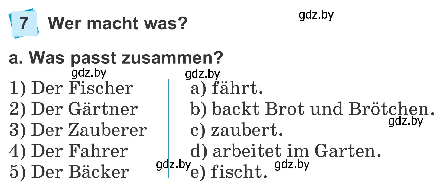 Условие номер 7a (страница 101) гдз по немецкому языку 4 класс Будько, Урбанович, учебник 1 часть