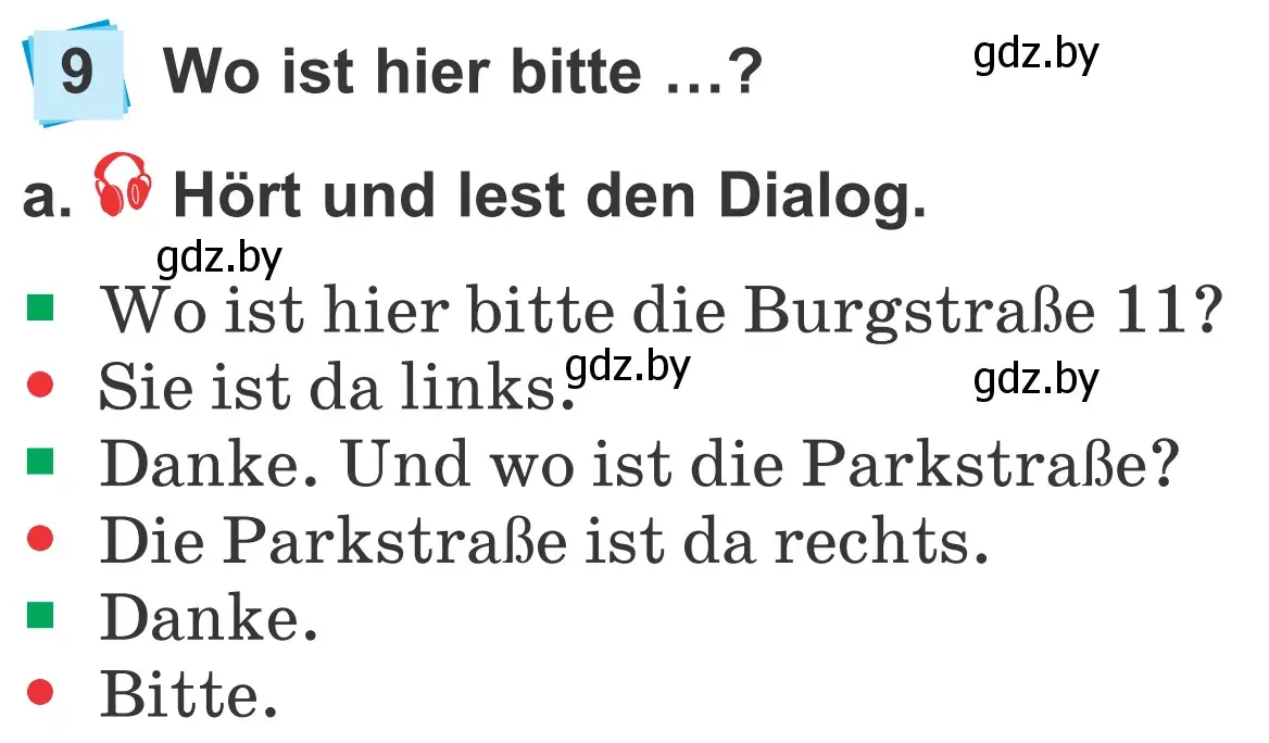 Условие номер 9a (страница 46) гдз по немецкому языку 4 класс Будько, Урбанович, учебник 2 часть