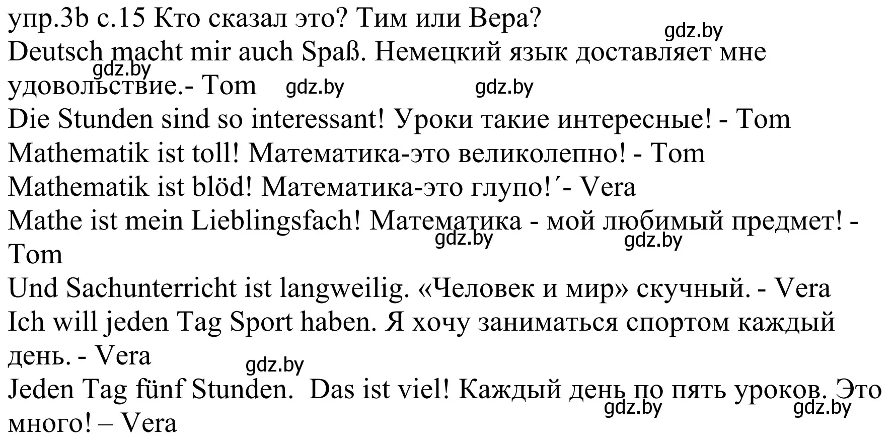 Решение номер 3b (страница 15) гдз по немецкому языку 4 класс Будько, Урбанович, учебник 1 часть