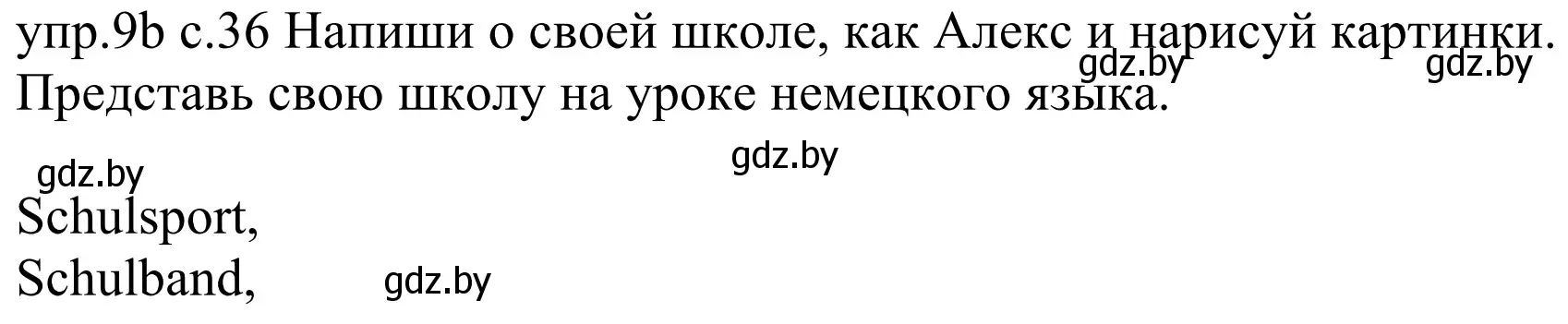 Решение номер 9b (страница 36) гдз по немецкому языку 4 класс Будько, Урбанович, учебник 1 часть