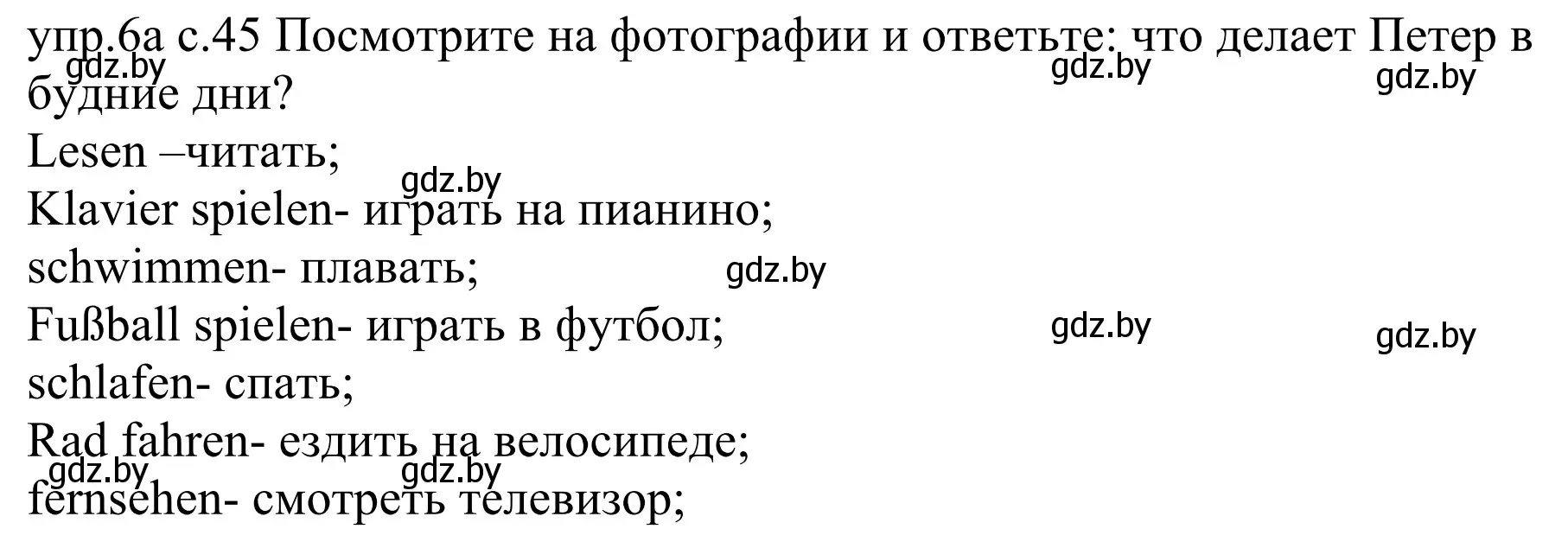 Решение номер 6a (страница 45) гдз по немецкому языку 4 класс Будько, Урбанович, учебник 1 часть