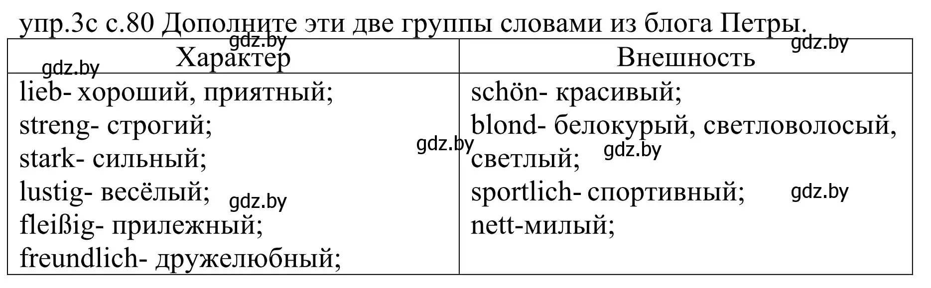 Решение номер 3c (страница 80) гдз по немецкому языку 4 класс Будько, Урбанович, учебник 1 часть