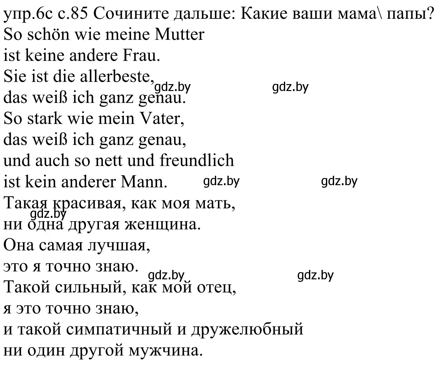 Решение номер 6c (страница 85) гдз по немецкому языку 4 класс Будько, Урбанович, учебник 1 часть