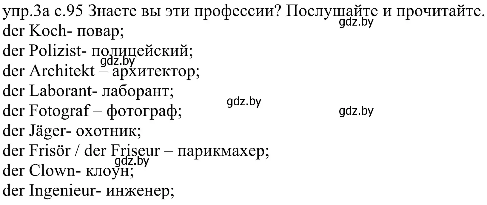 Решение номер 3a (страница 95) гдз по немецкому языку 4 класс Будько, Урбанович, учебник 1 часть