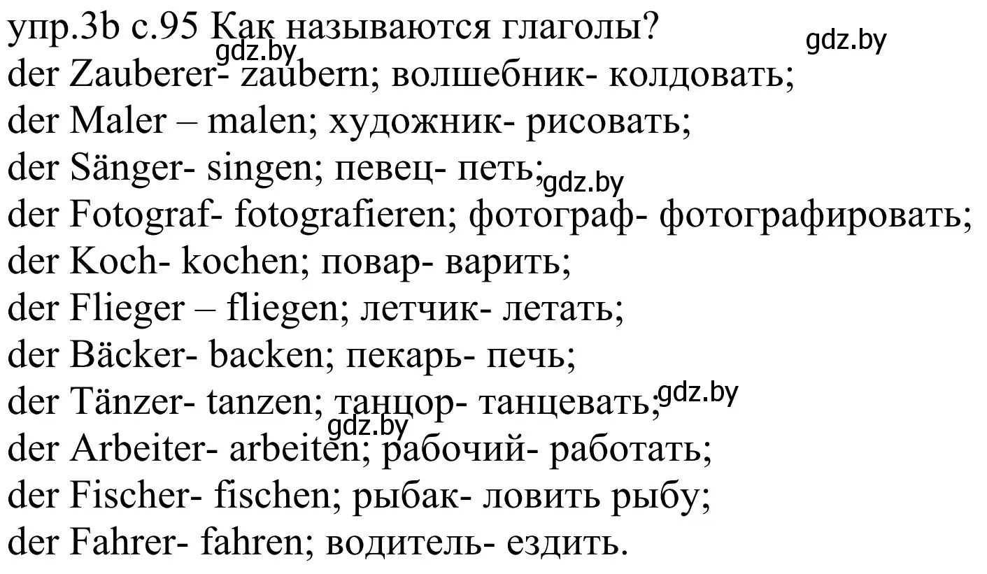 Решение номер 3b (страница 95) гдз по немецкому языку 4 класс Будько, Урбанович, учебник 1 часть