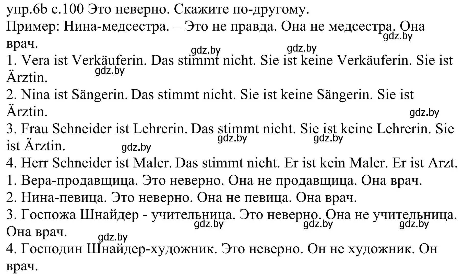 Решение номер 6b (страница 100) гдз по немецкому языку 4 класс Будько, Урбанович, учебник 1 часть