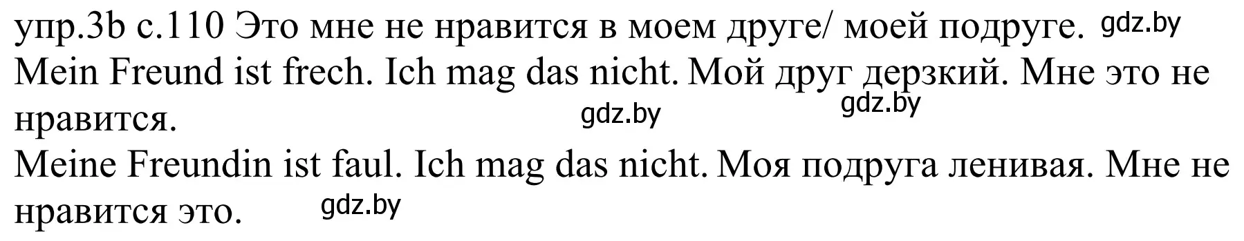 Решение номер 3b (страница 110) гдз по немецкому языку 4 класс Будько, Урбанович, учебник 1 часть