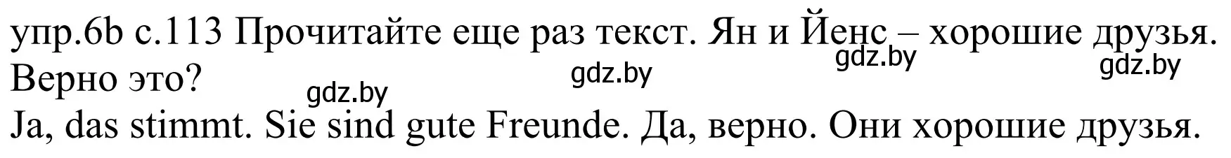 Решение номер 6b (страница 113) гдз по немецкому языку 4 класс Будько, Урбанович, учебник 1 часть