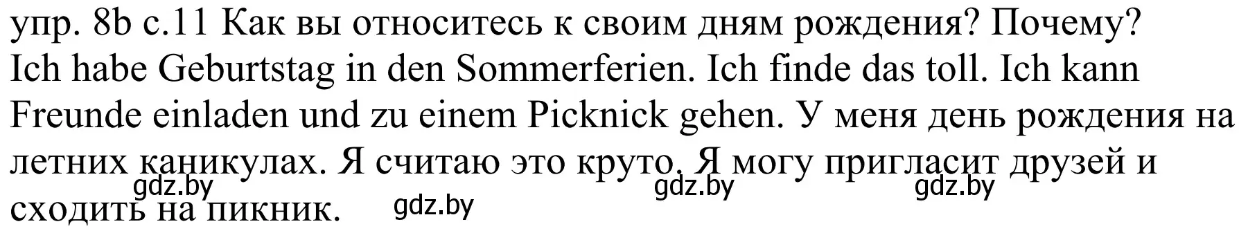 Решение номер 8b (страница 11) гдз по немецкому языку 4 класс Будько, Урбанович, учебник 2 часть