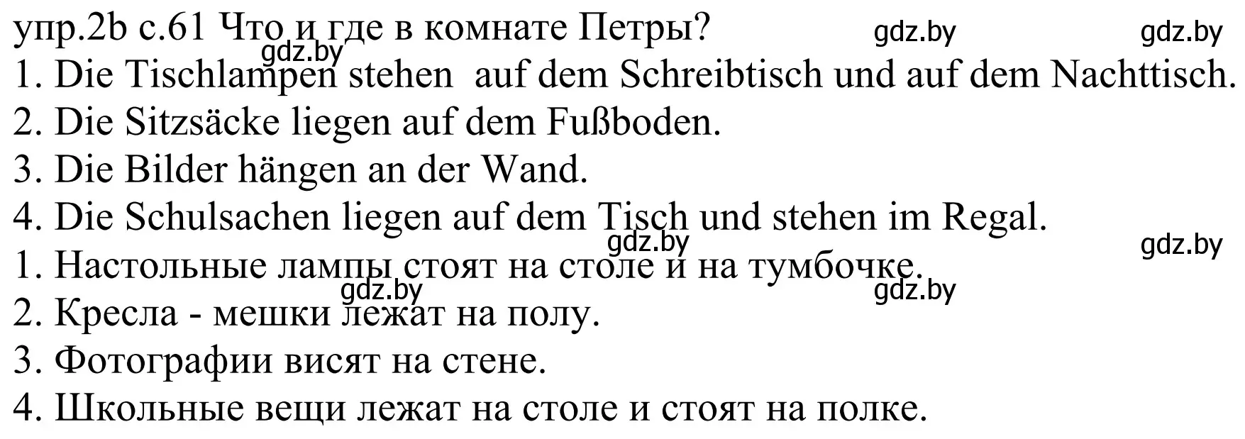 Решение номер 2b (страница 61) гдз по немецкому языку 4 класс Будько, Урбанович, учебник 2 часть