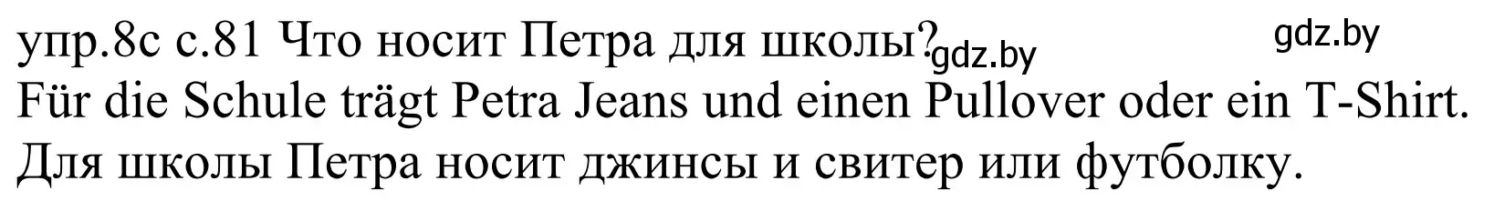 Решение номер 8c (страница 81) гдз по немецкому языку 4 класс Будько, Урбанович, учебник 2 часть