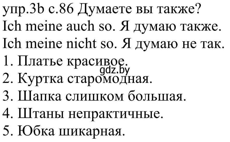 Решение номер 3b (страница 86) гдз по немецкому языку 4 класс Будько, Урбанович, учебник 2 часть