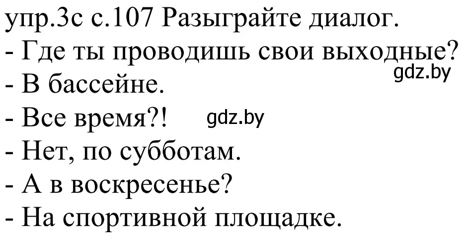 Решение номер 3c (страница 107) гдз по немецкому языку 4 класс Будько, Урбанович, учебник 2 часть