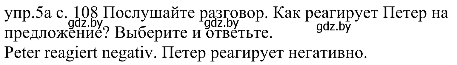 Решение номер 5a (страница 108) гдз по немецкому языку 4 класс Будько, Урбанович, учебник 2 часть