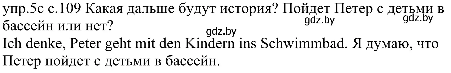 Решение номер 5c (страница 109) гдз по немецкому языку 4 класс Будько, Урбанович, учебник 2 часть