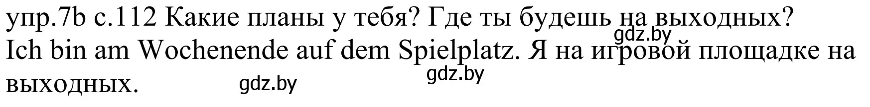 Решение номер 7b (страница 112) гдз по немецкому языку 4 класс Будько, Урбанович, учебник 2 часть