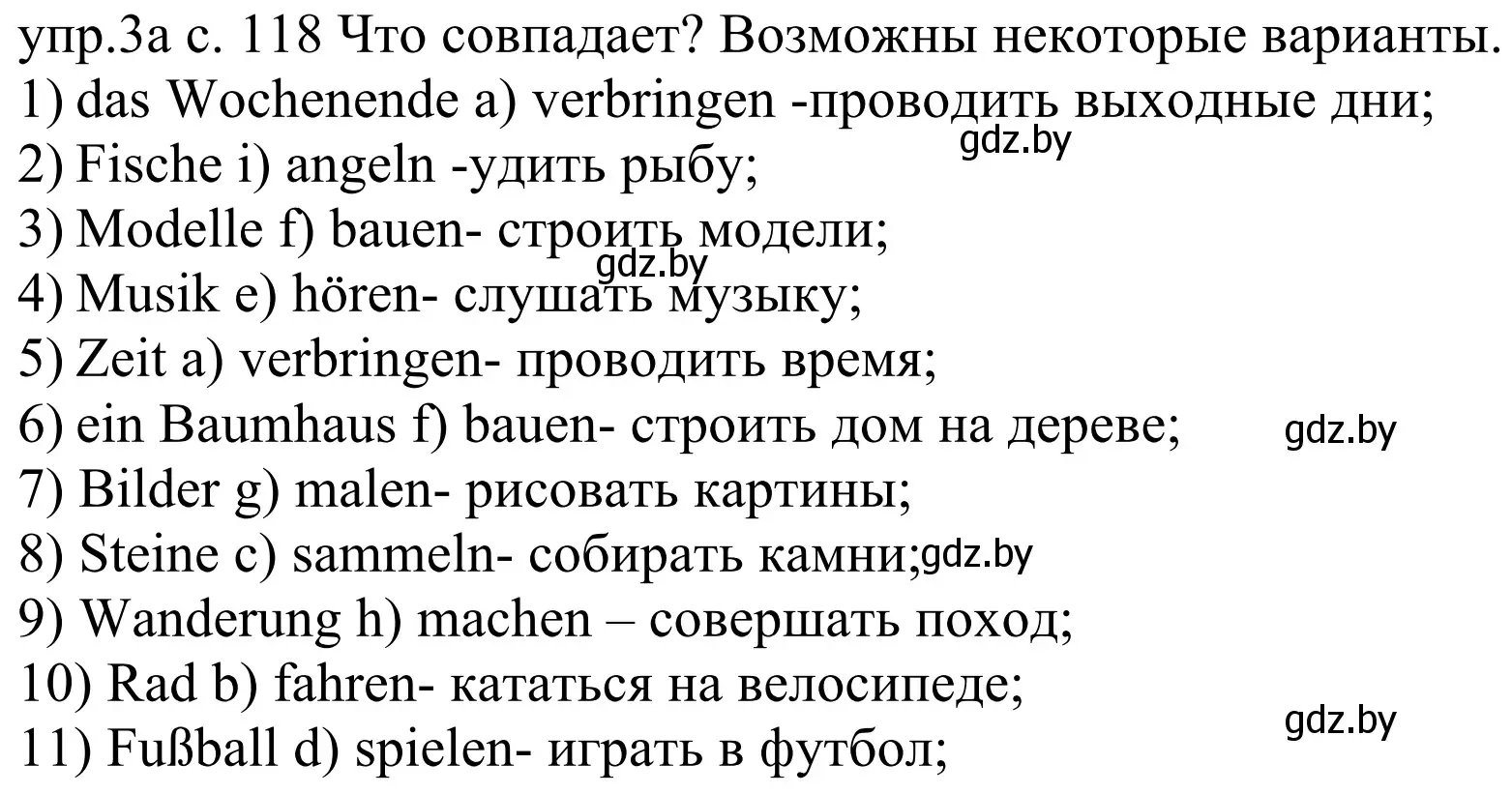 Решение номер 3a (страница 118) гдз по немецкому языку 4 класс Будько, Урбанович, учебник 2 часть