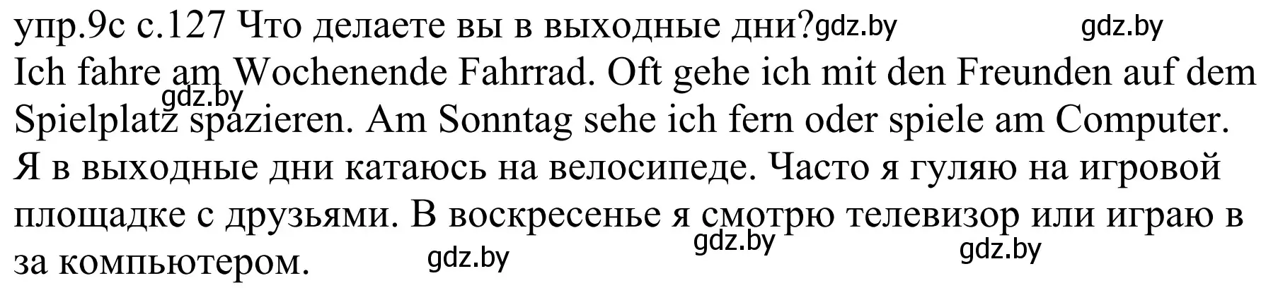 Решение номер 9c (страница 127) гдз по немецкому языку 4 класс Будько, Урбанович, учебник 2 часть